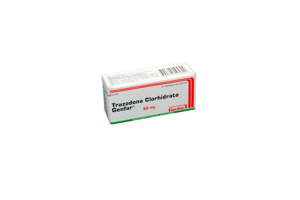 Trazodona Clorhidrato 50 mg Caja Con 50 Tabletas Recubiertas