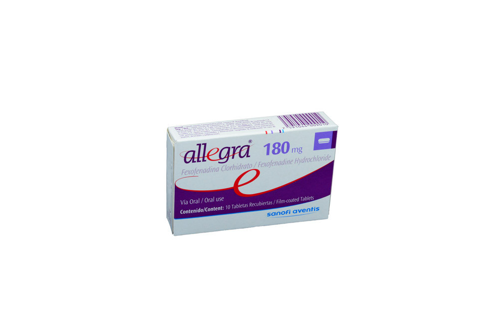 Allegra 180 mg Caja Con 10 Tabletas Recubiertas 