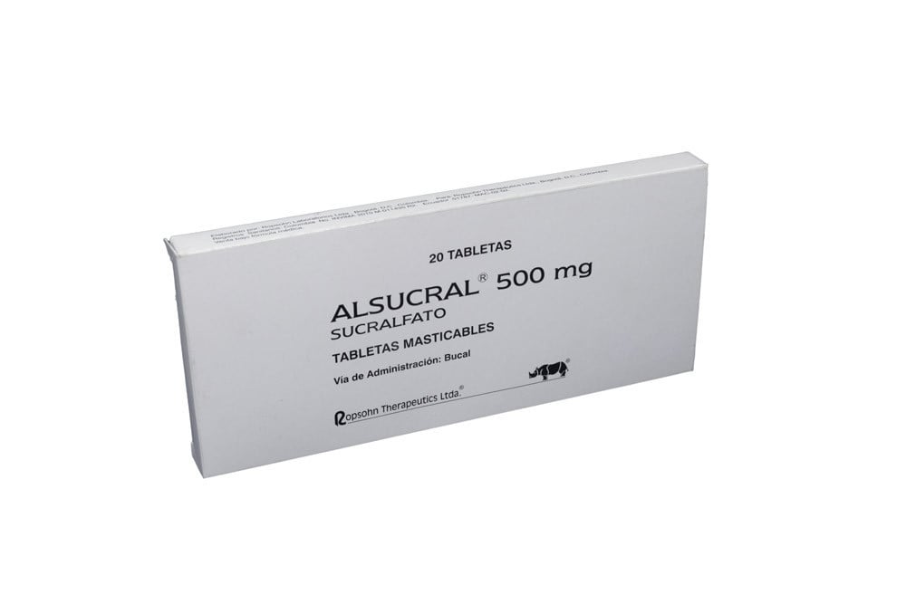 Alsucral 500 mg Caja x 20 Tabletas masticables
