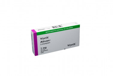Ativan 1 mg Caja Con 30 Tabletas