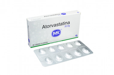 Atorvastatina 20 mg Caja Con 10 Tabletas Recubiertas 