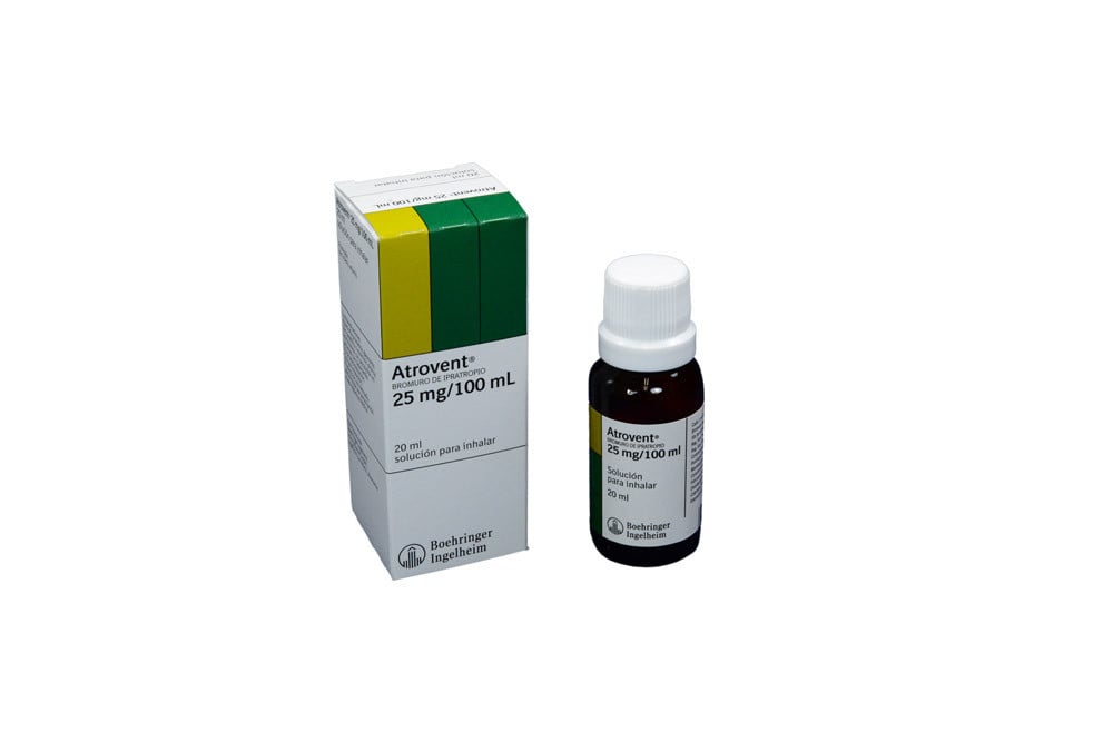 Atrovent Solución Para Inhalar 25 mg / 100 mL Caja Con Frasco Con 20 mL