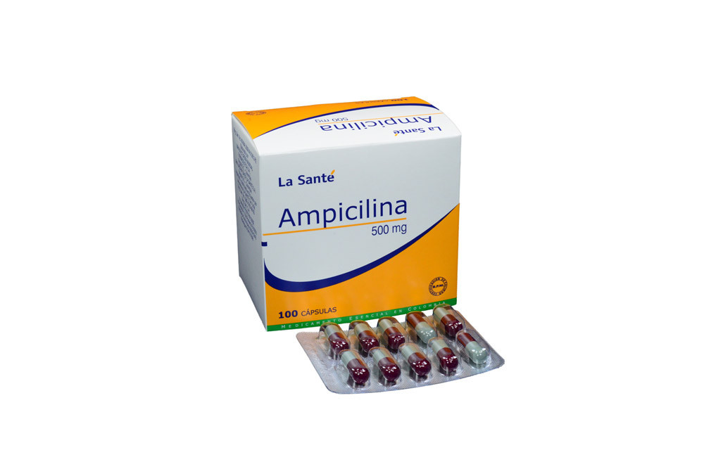 Ampicilina 500 mg Caja Con 100 Cápsulas