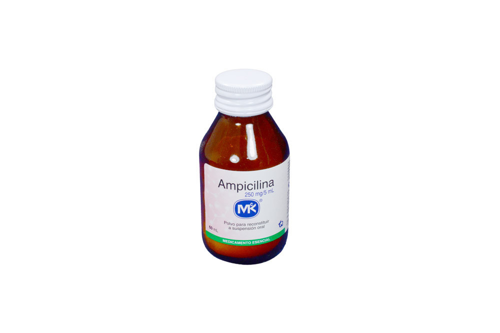 Ampicilina Polvo 250 mg / 5 mL Frasco De 60 mL - Suspensión Oral