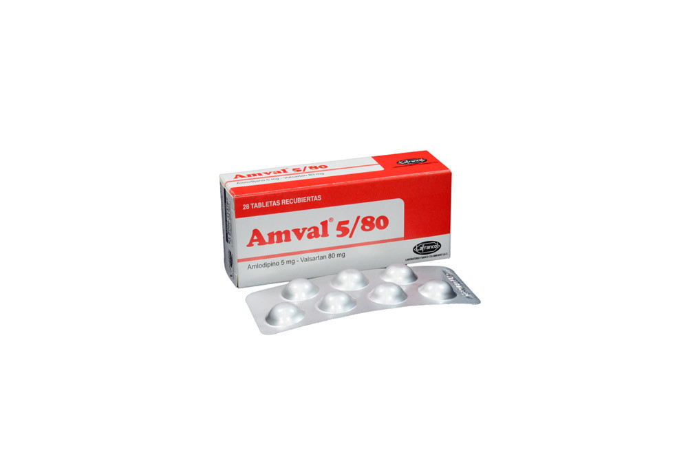 Amval 5 / 80 mg Caja Con 28 Tabletas Recubiertas