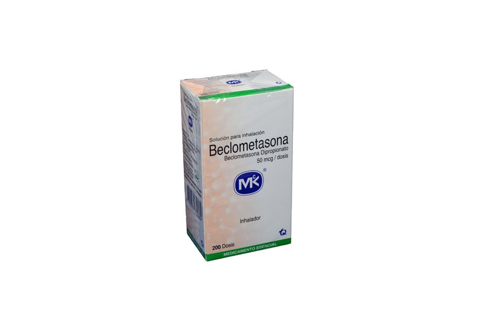 Beclometasona Solución Para Inhalación 50 mcg Caja Con Inhalador Con 200 Dosis 
