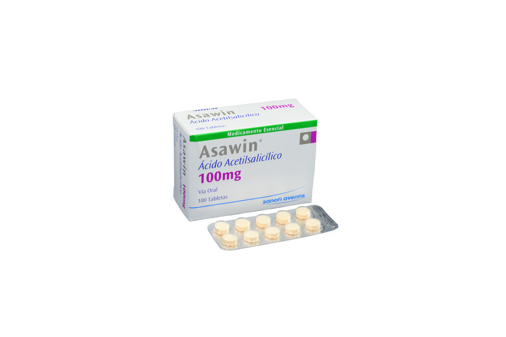 asawin ácido acetilsalicílico 100 mg caja 100 tabletas