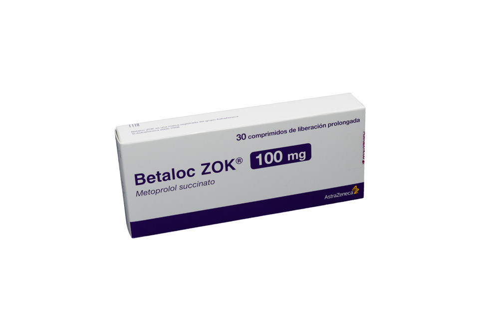 Betaloc ZOK 100 mg Caja Con 30 Comprimidos de Liberación Prolongada