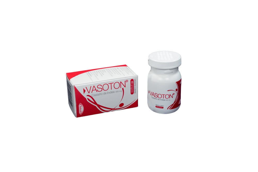 Vasoton 300 mg Caja Con Frasco Con 40 Grageas