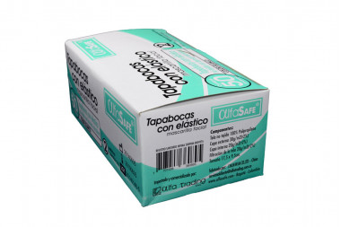 Tapabocas Con Elástico Color Blanco Caja Con 50 Unidades