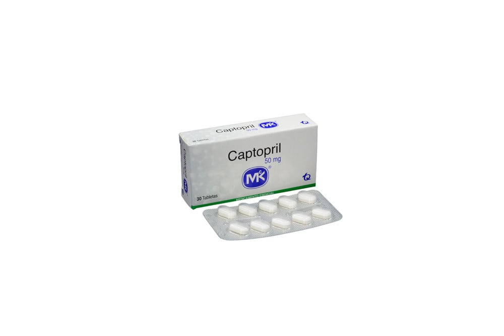  Captopril 50 mg Caja x 30 Tabletas – Hipertensión