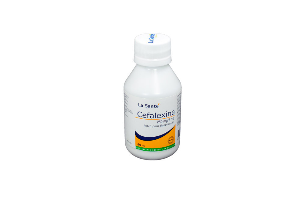 Cefalexina 250 mg / 5 mL Frasco x 60 mL Polvo Para Suspensión  – Antibiótico