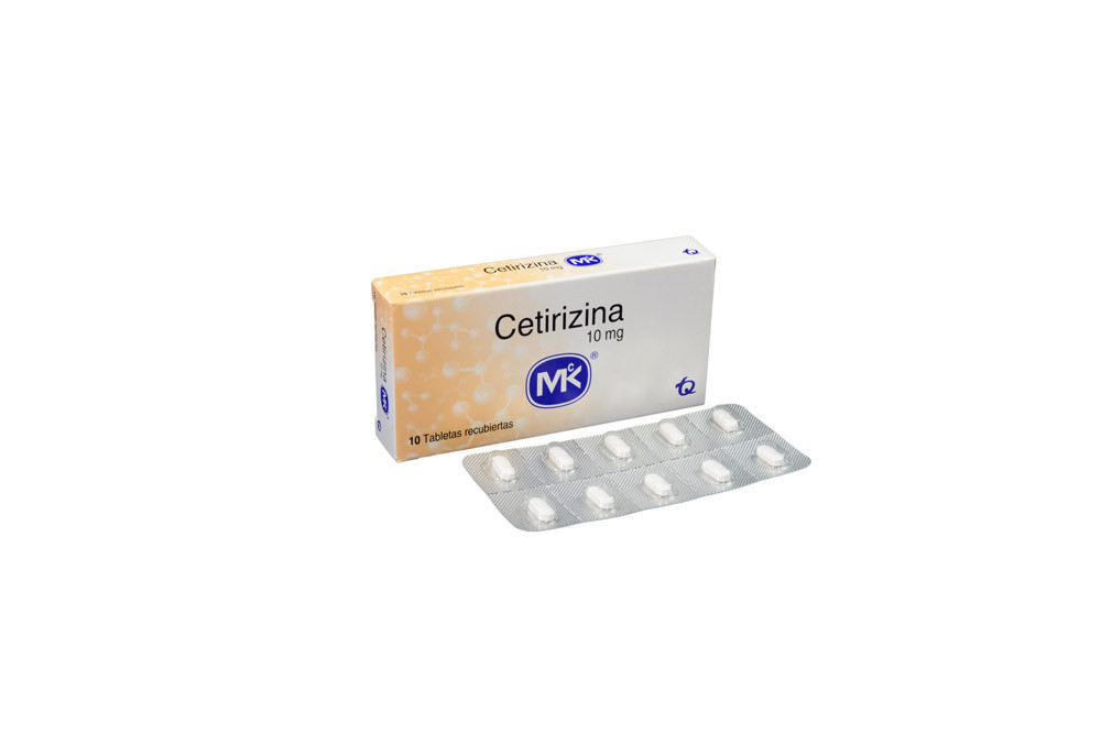 Cetirizina 10 mg MK Caja Con 10 Tabletas Recubiertas