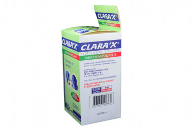 Clarax Caja Con Frasco Con 100 Tabletas Masticables - Sabor Menta / Frambuesa