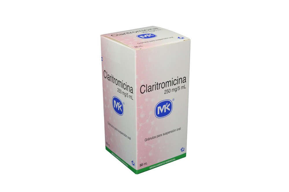 Claritromicina Gránulos 250 mg / 5 mL Caja Con Frasco Con 50 mL - Suspensión Oral