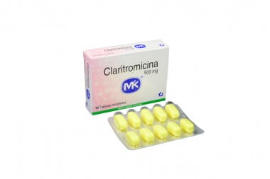 Claritromicina 500 mg Caja Con 10 Tabletas Recubiertas