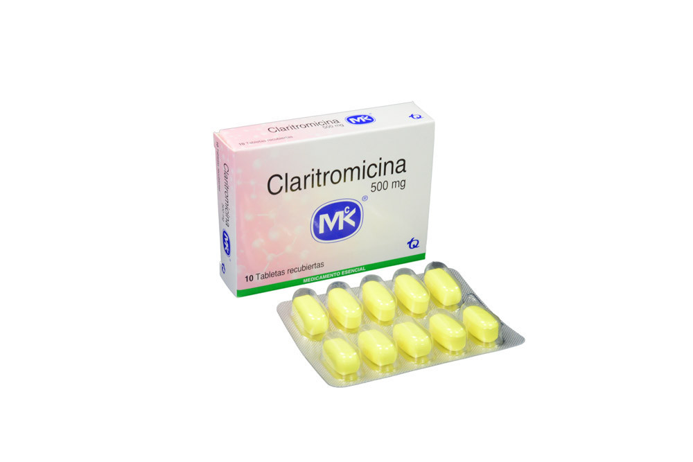 Claritromicina Mk 500 mg Caja Con 10 Tabletas Recubiertas