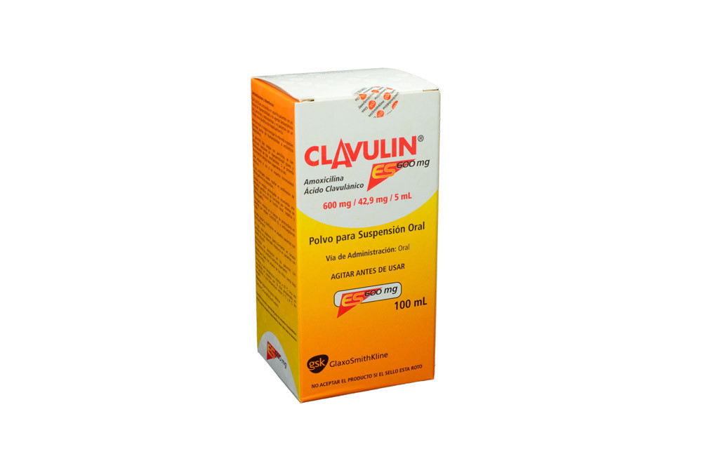 CLAVULIN ES Polvo 600 / 42.9 mg Caja Con Frasco 100 mL - Suspensión Oral