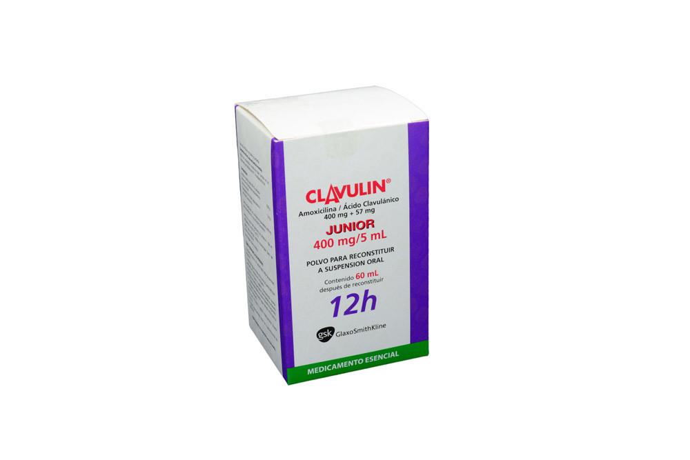 Clavulin Junior Polvo Para Reconstituir 4 mg / 5 mL Caja Con Frasco Con 60 mL - Suspensión Oral 
