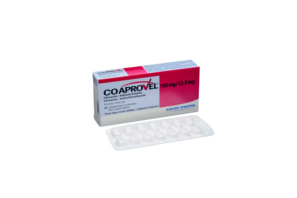 Coaprovel 150 / 12,5 mg Caja  Con 28 Comprimidos Recubiertos