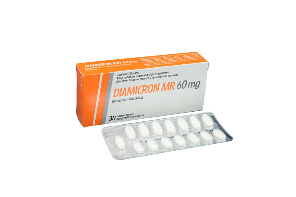 diamicron mr 60 mg (gliclazide) gliclazida caja 30 tabletas