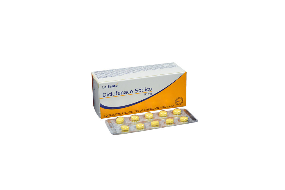 Diclofenaco Sódico 50 Mg Caja Con 50 Tabletas Recubiertas De Liberación Retardada 