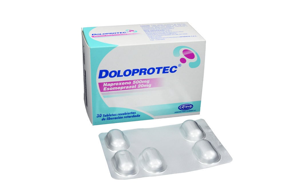 Doloprotec 500 / 20 mg Caja Con 30 Tabletas Recubiertas De Liberación Retardada Doloprotec 500 / 20 Mg Caja Con 30 Tabletas Recubiertas De Liberación Retardada