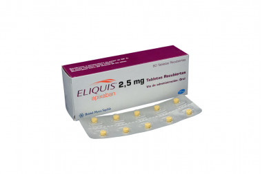 Eliquis 2,5 mg Caja Con 60 Tabletas Recubiertas