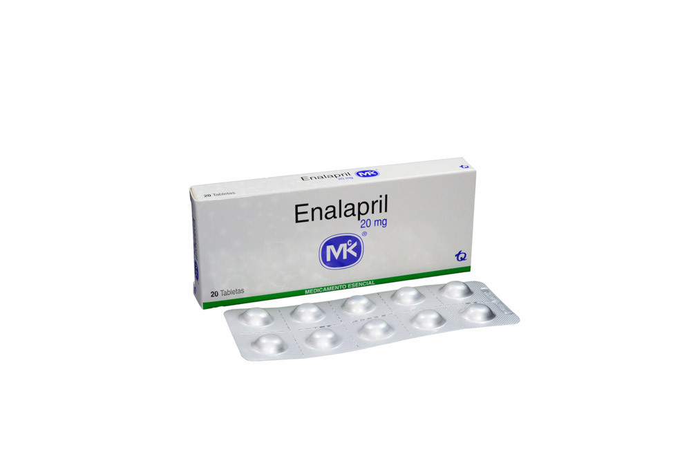 enalapril 20 mg caja con 20 tabletas