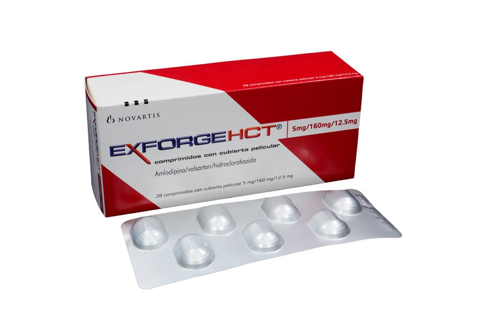 EXFORGE HCT 5 / 160 / 12.5 mg Caja Con 28 Comprimidos Con Cubierta Pelicular