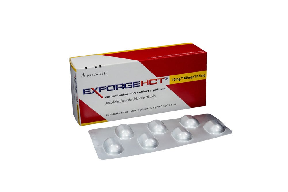 Exforge HCT 10 / 160 / 12.5 mg Caja Con 28 Comprimidos