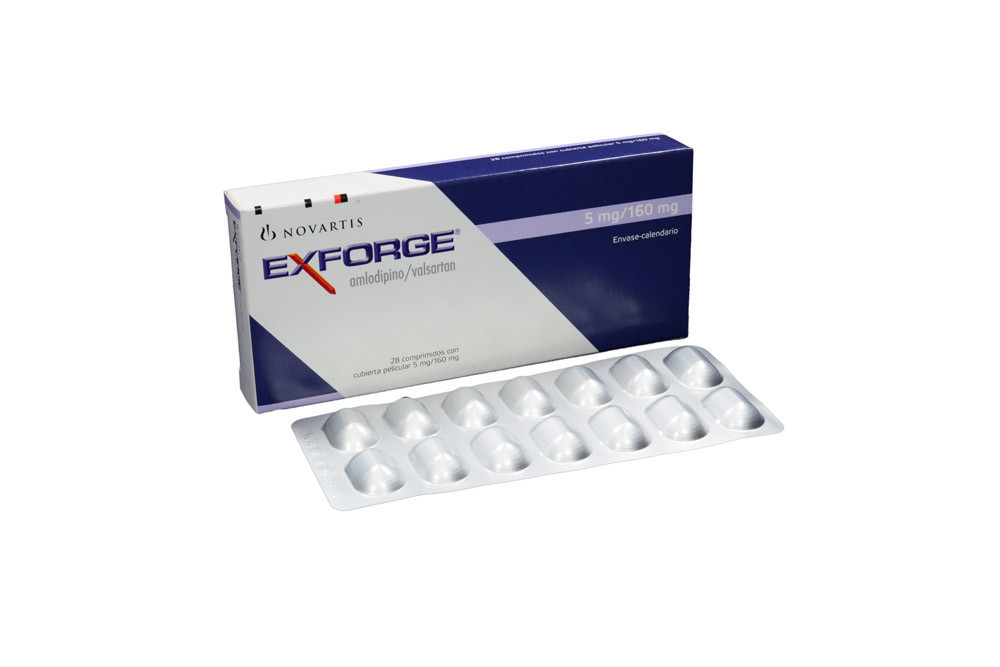 EXFORGE 5 / 160 mg Caja Con 28 Comprimidos Con Cubiertas Pelicular
