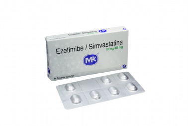 Ezetimibe / Simvastatina 10 / 40 mg Caja Con 14 Tabletas Cubiertas