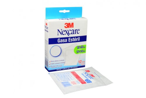Nexcare 15 x 15 cm Caja x 12 Sobres Gasa Estéril – Protege la Herida
