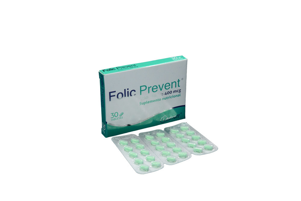 Folic Prevent 400 mg Caja x 30 Tabletas - Laproff
