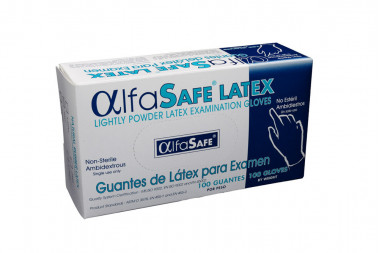 Guantes De Látex Para Examen Alfa Safe Caja Con 100 unidades - Talla S