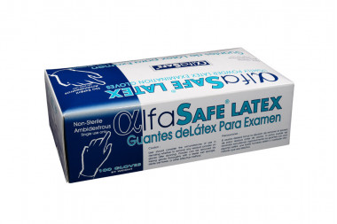 Guantes De Látex Alfa Safe Caja Con 100 Unidades
