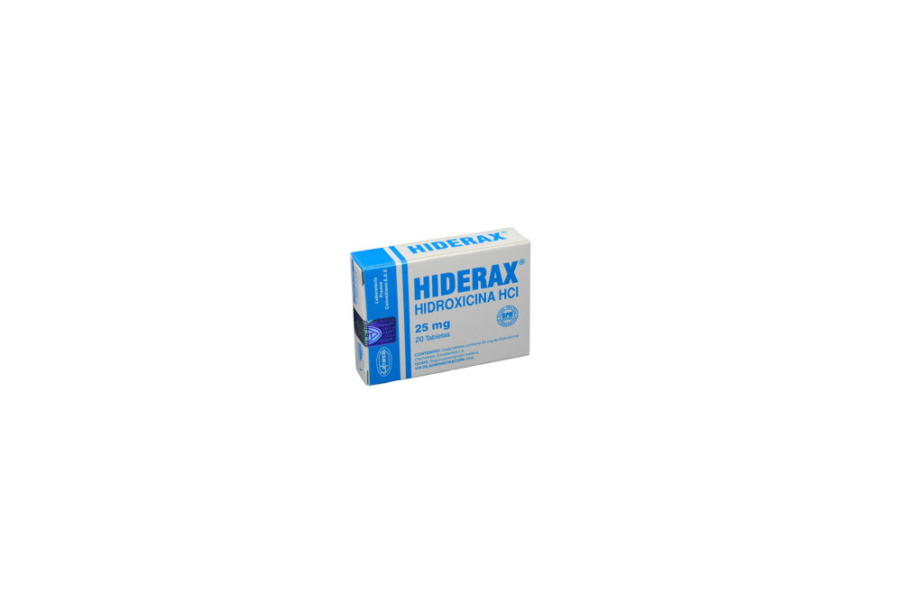 Hiderax 25 mg Caja Con 20 Tabletas