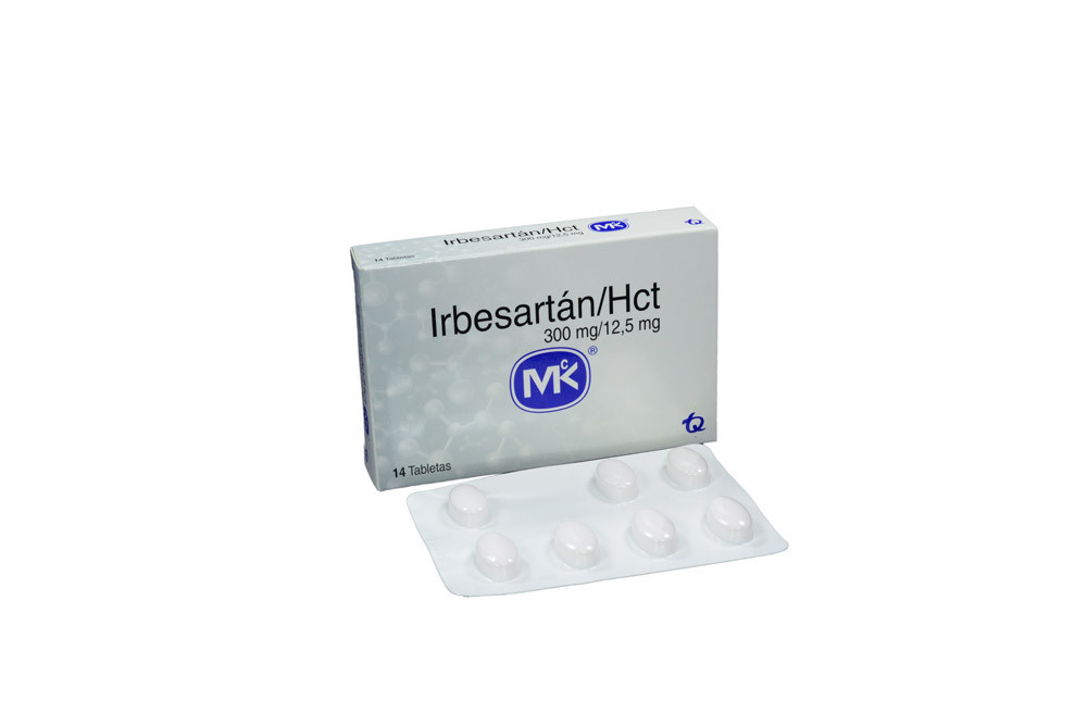 Irbesartán / HCT 300 / 12.5 mg Caja Con 14 Tabletas