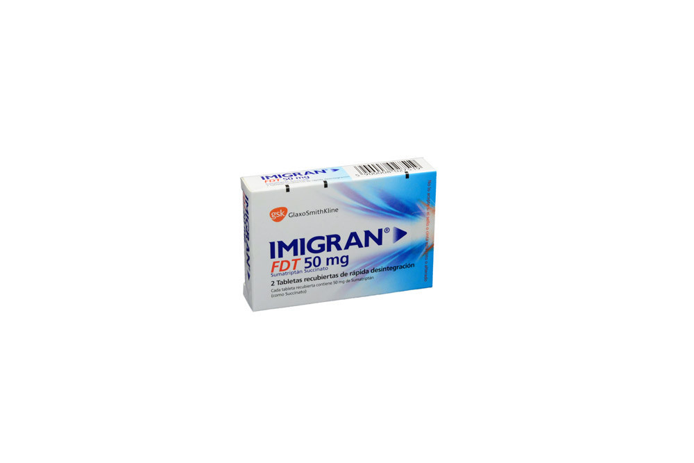 Imigran FDT 50 mg Caja Con 2 Tabletas Recubiertas