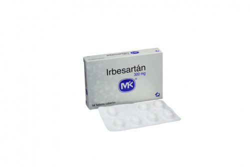 Irbesartán 300 mg Caja 14 Tabletas Cubiertas 