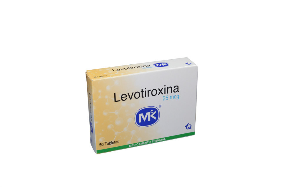 Levotiroxina 25 mcg Caja Con 50 Tabletas