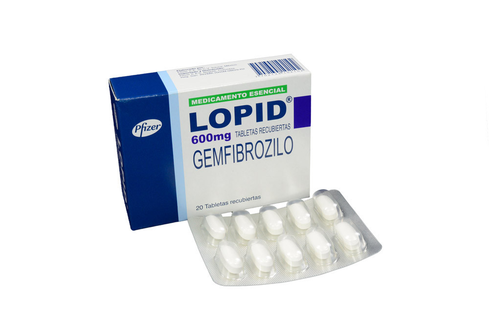 lopid 600 mg caja con 20 tabletas recubiertas