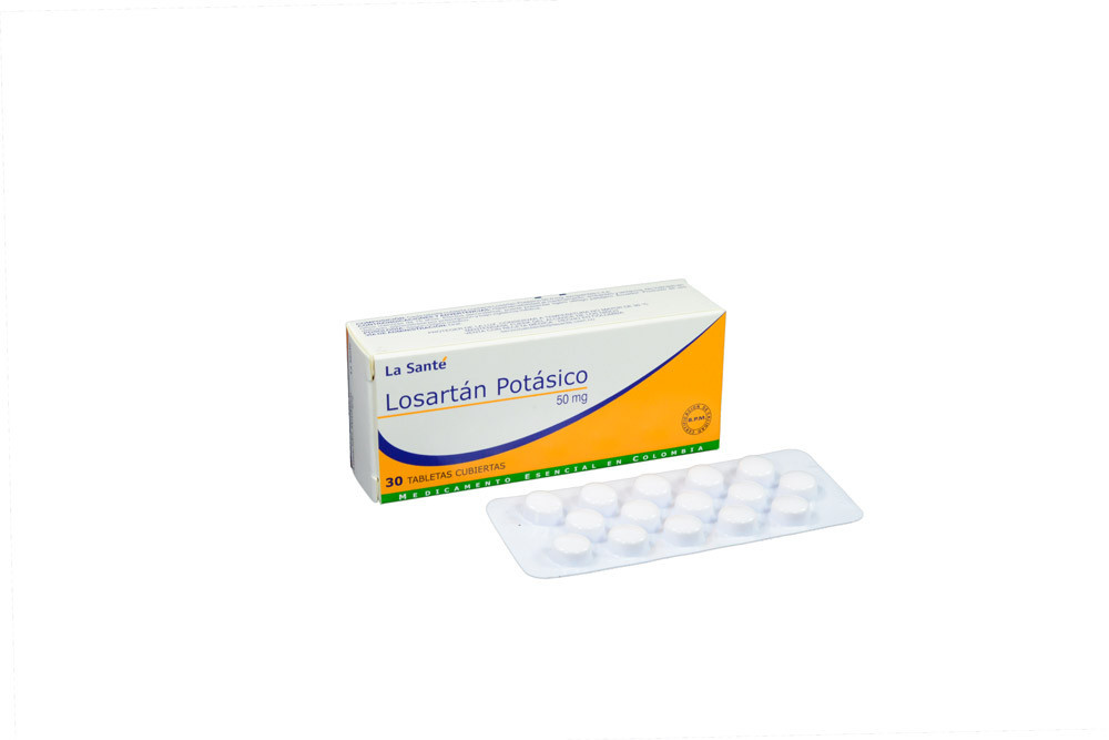 Losartán Potásico 50 mg Caja Con 30 Tabletas Cubiertas