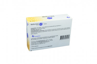 Metformina 850 mg Caja Con 30 Tabletas 