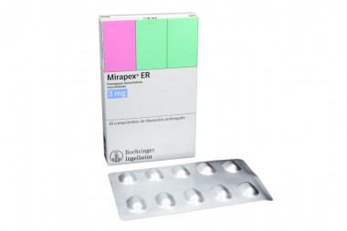 Mirapex ER 3 mg Caja Con 10 Comprimidos De Liberación