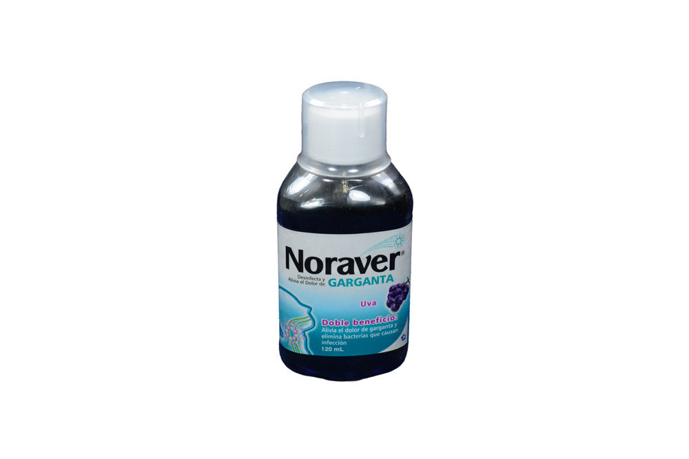 Noraver Garganta Frasco Con 120 Ml - Sabor A Uva