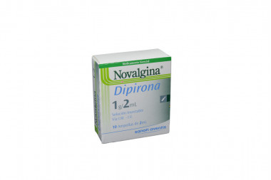 Novalgina Solución Inyectable 1 g / 2 mL Caja Con 10 Ampollas De 2 mL