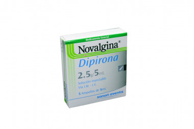 Novalgina Solución Inyectable 2.5 g / 5 mL Caja Con 5 Ampollas De 5 mL
