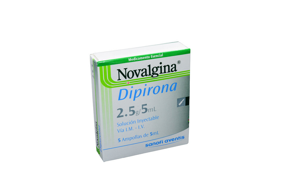 Novalgina Solución Inyectable 2.5 g / 5 mL Caja Con 5 Ampollas De 5 mL